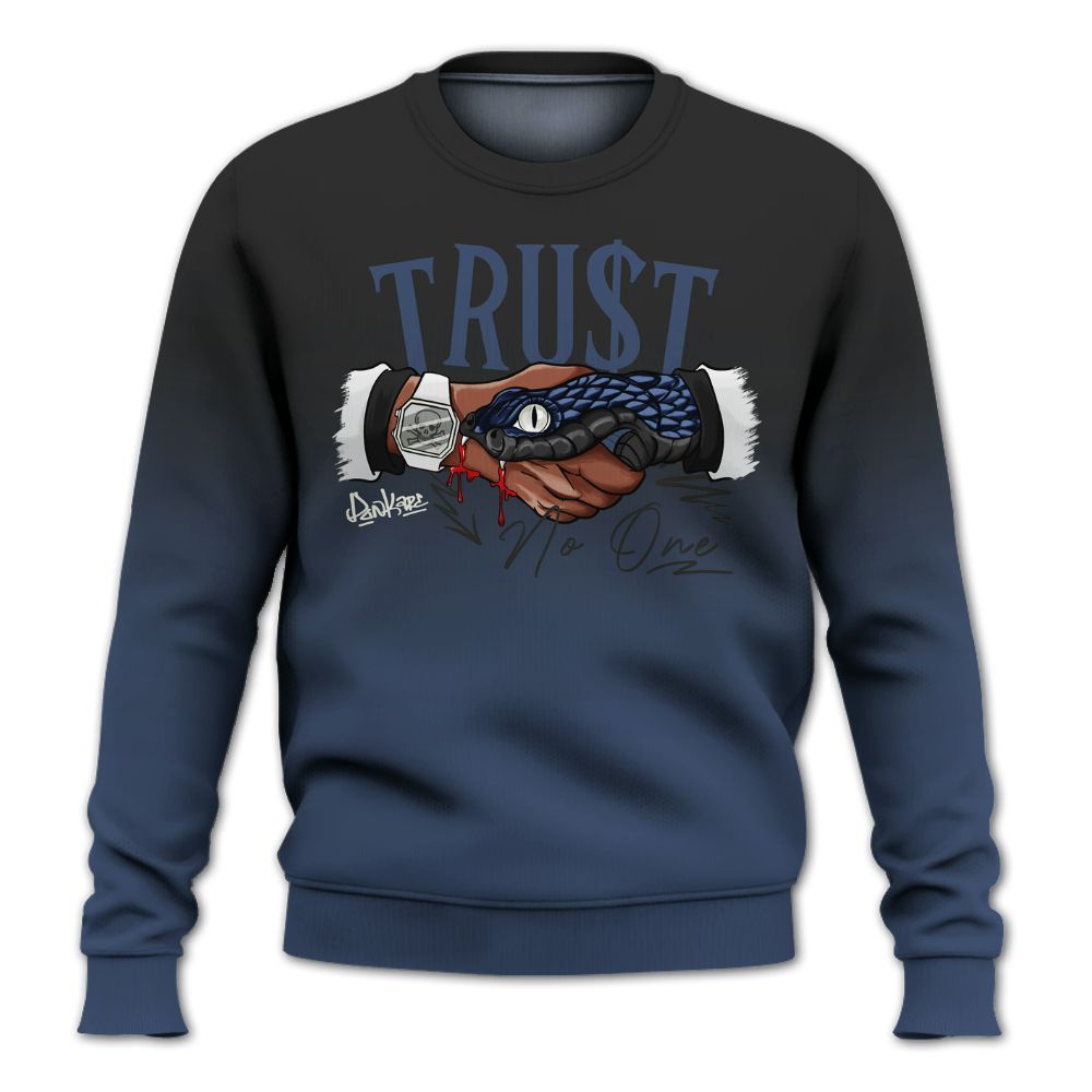 Sweatshirt To Match Diffused Blue 3s - Snake Trust No One Drip All Over Print