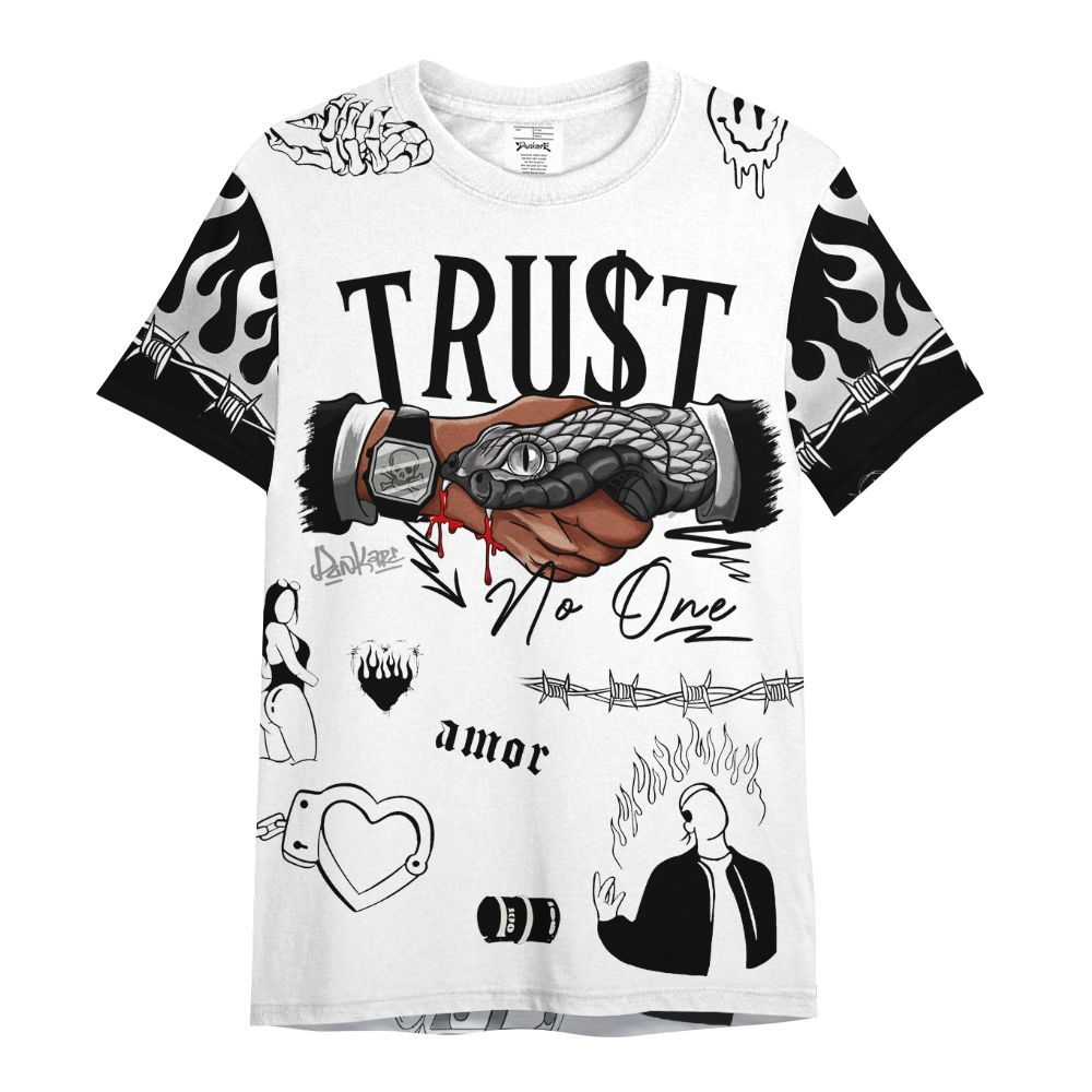 Shirt To Match OG Steel Grey 10s - Snake Trust No One All Over Print