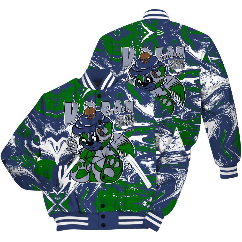 Varsity Jacket To Match Midnight Navy 13s Shirt - Loot Bear Liquid All Over Print
