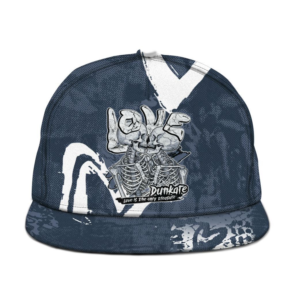 Snapback To Match Low Diffused Blue 11s - Skull Love Graphic
