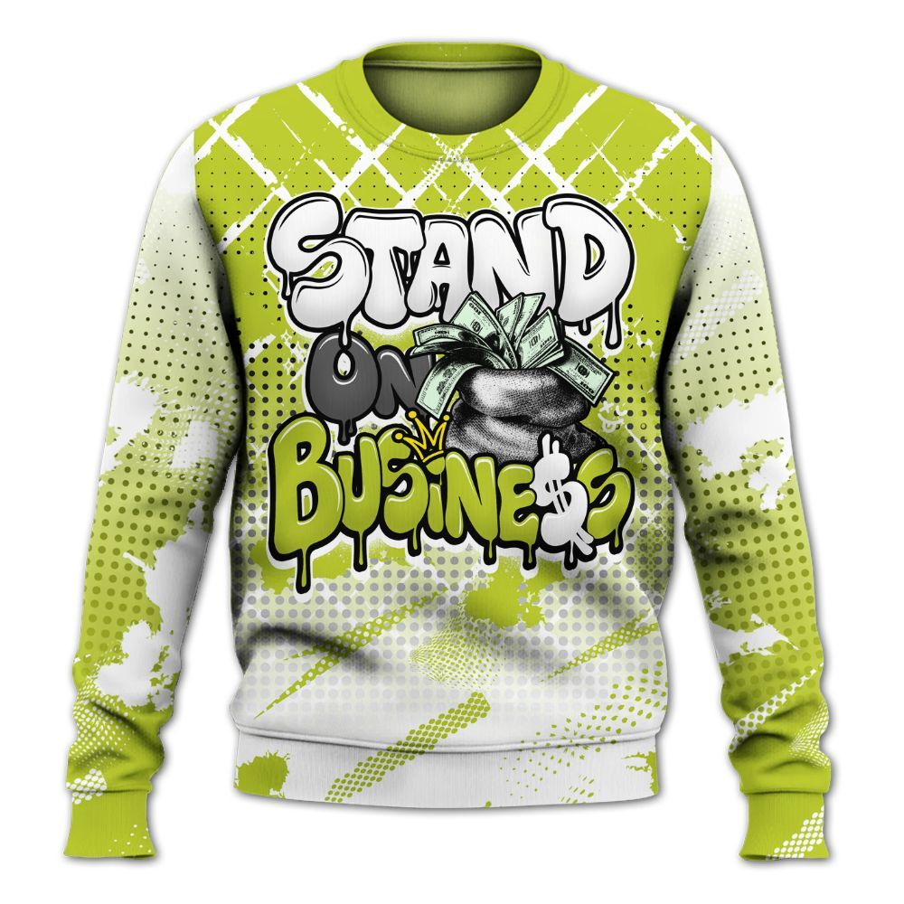 Sweatshirt To Match Bright Cactus 13s - Halftone Stand Business Dripping All Over Print