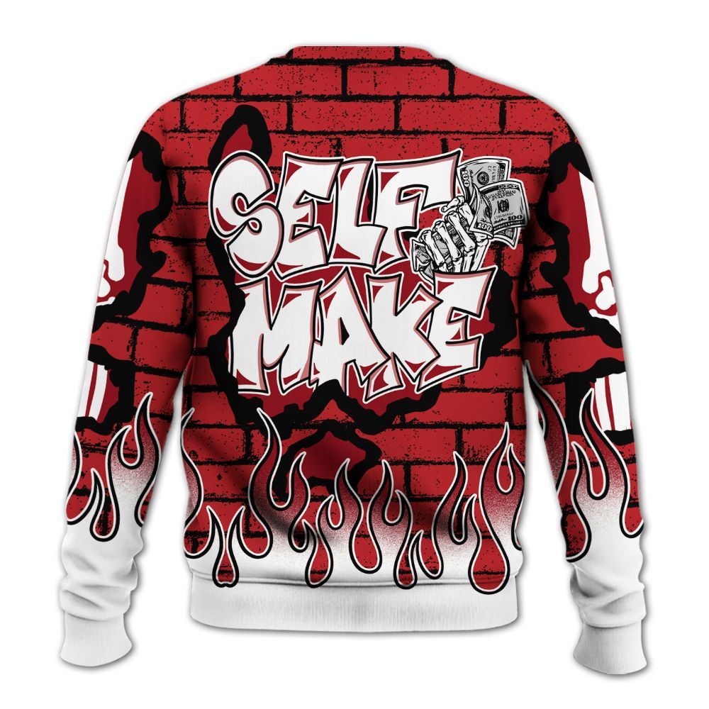 Sweatshirt To Match Retro Cherry 12s - Self Make Skeleton Crashed All Over Print