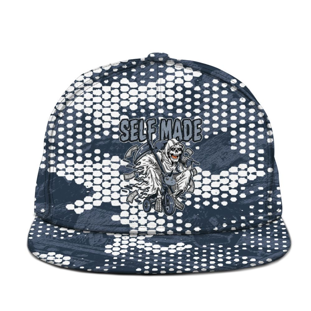 Snapback To Match Low Diffused Blue 11s - Self Make Skeleton Banknotes Art Graphic