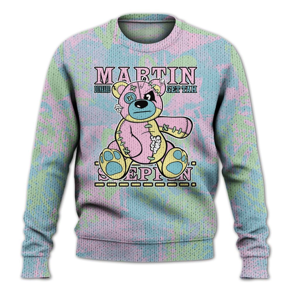 Knitted Sweater To Match SB Dunk Low Visty - Tah Steppin Bear Heart Grunge