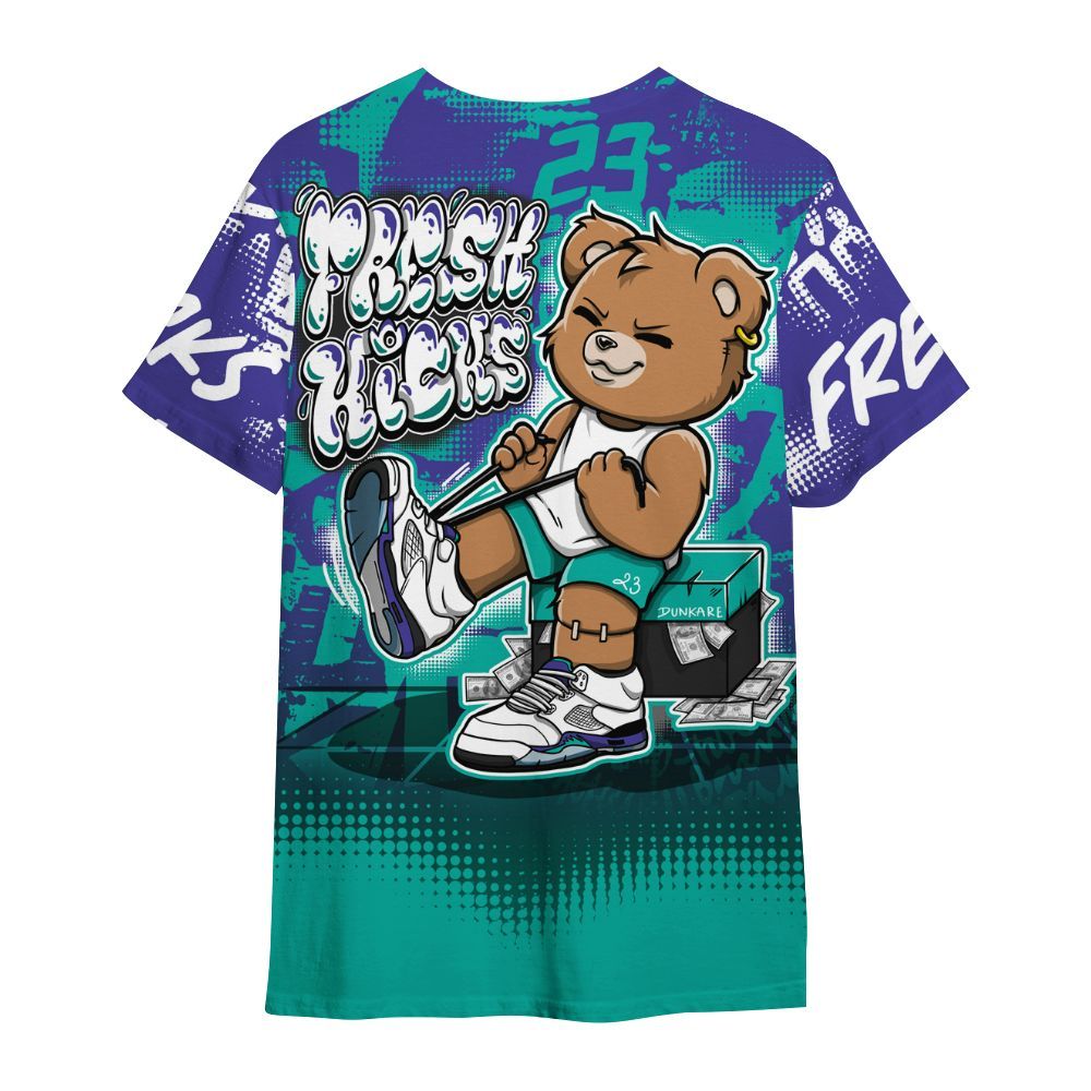 Shirt To Match Retro Grape 5s - Fresh Kicks Bear Grunge All Over Print