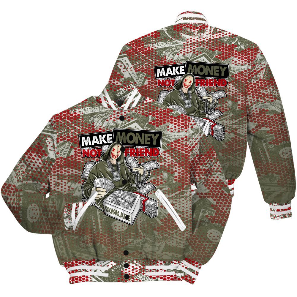 Varsity Jacket To Match Low OG Medium Olive 1s Shirt - Make Moneys Unique All Over Print