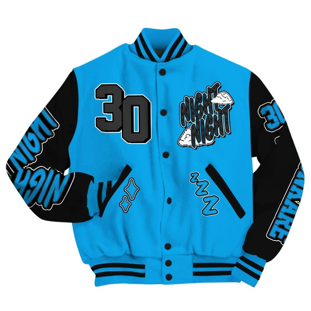 Varsity Jacket To Match Black University Blue 2022 13s - Seeya Skeleton All Over Print