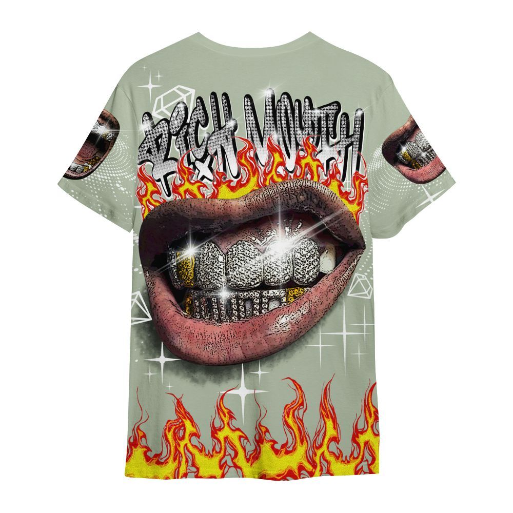 Shirt To Match Seafoam Sail 4s - Rich Mouth Fire Rap Retro 90s All Over Print
