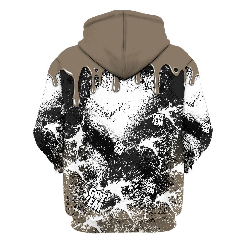 Hoodie To Match Low OG Dark Mocha 1s - Dripping 23 Drip All Over Print