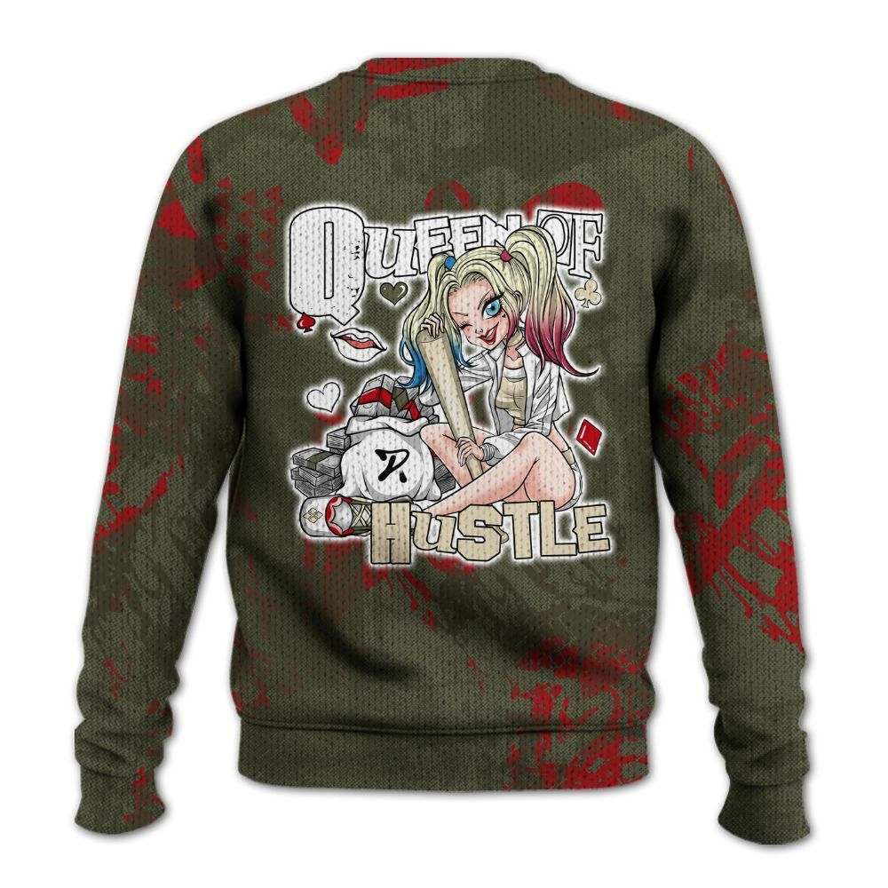 Knitted Sweater To Match Travis Scott Low OG Medium Olive 1s - Hustles Quiinn Heart Grunge