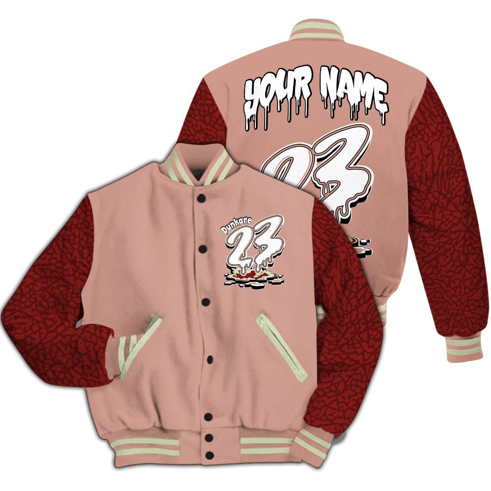 Varsity Jacket To Match Valentines Day 3s - Custom Name 23 Drip All Over Print