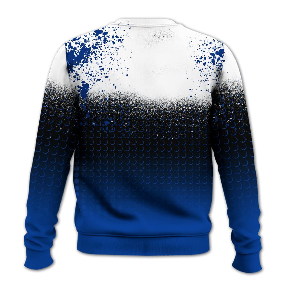 Sweatshirt To Match Hyper Royal 12s - Halftone Time Is Money All Over Print