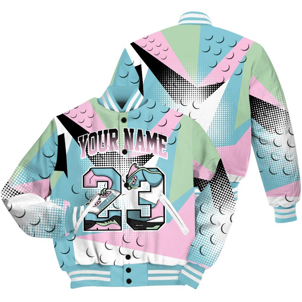 Varsity Jacket To Match SB Dunk Low Visty Shirt, Poly Custom Name Number 23 5s All Over Print