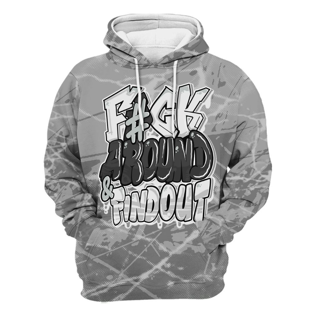 Hoodie To Match Black Wolf Grey 12s - F Around Find Out Graphic Profound All Over Print