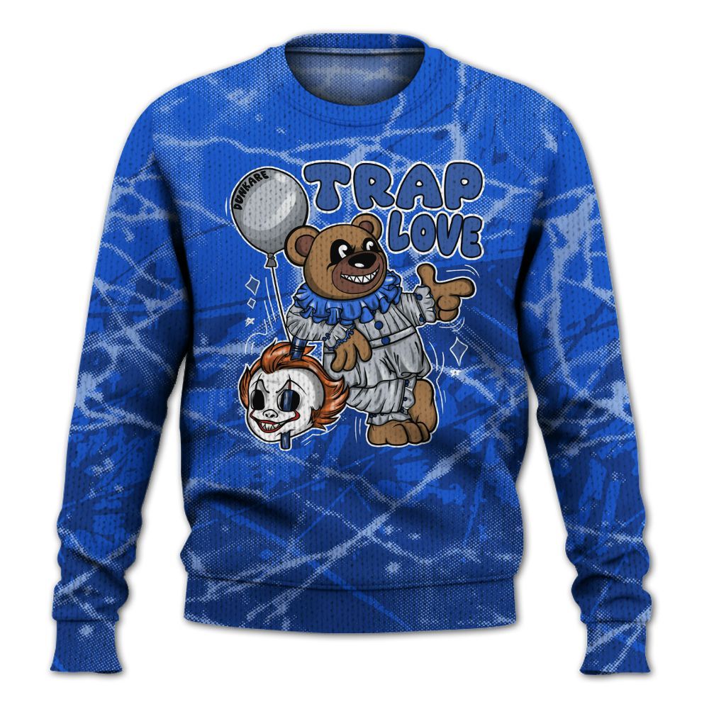 Knitted Sweater To Match Air Foamposite One Royal - Trap Loves Bear Profound