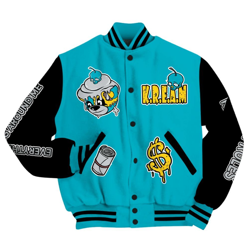 Varsity Jacket To Match Retro Aqua 5s - Loot Bear All Over Print