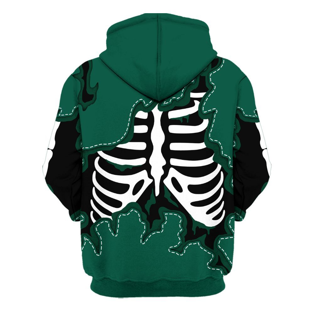 Hoodie To Match Oxidized Green 4s - Skeleton Smiley Face All Over Print