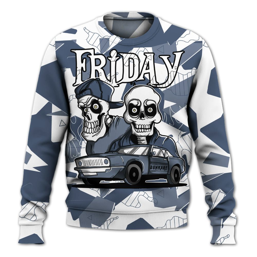 Sweatshirt To Match Low Diffused Blue 11s - Friday Funny Retro All Over Print