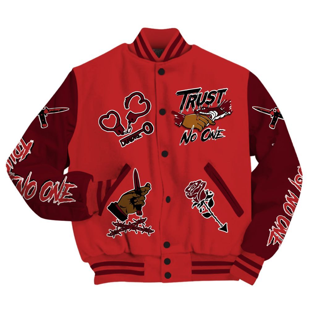 Varsity Jacket To Match Kobe 9 Elite Christmas - Trust No One Dripping All Over Print