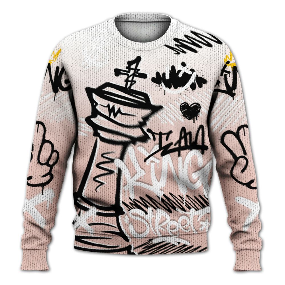 Knitted Sweater To Match Low Legend Pink 11s - Street King Chess Streetwear