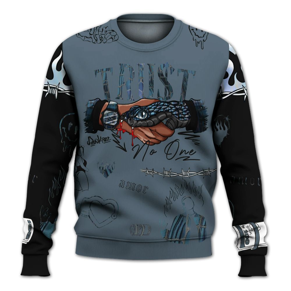 Sweatshirt To Match Air Foamposite Kazuya Mishima - Snake Trust No One All Over Print
