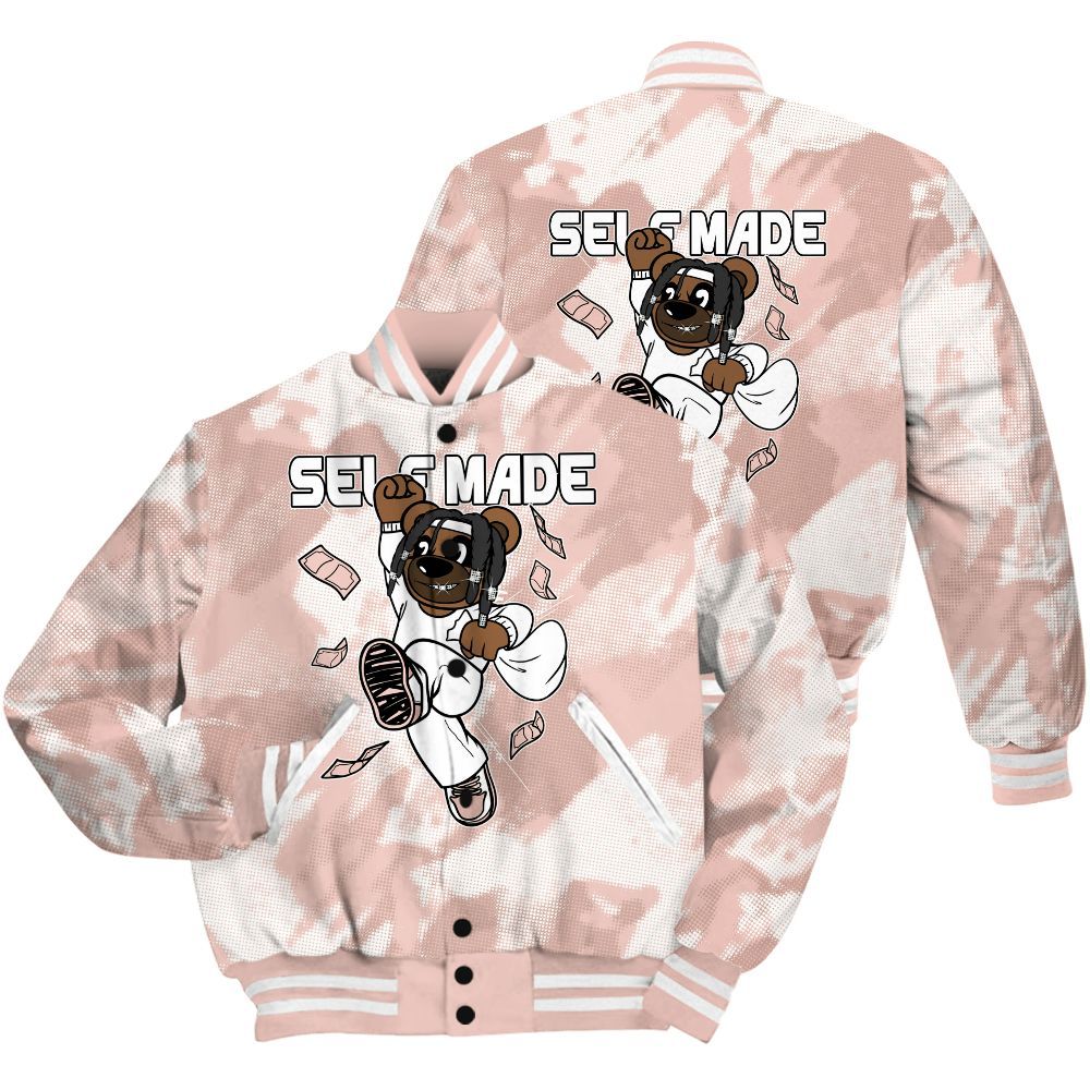Varsity Jacket To Match Low Legend Pink 11s Shirt - Autonomous Bear Abstract Halftone All Over Print