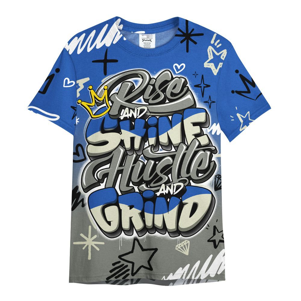 Shirt To Match Lucky Shorts 3s - Rise Shine Hustle Grind All Over Print