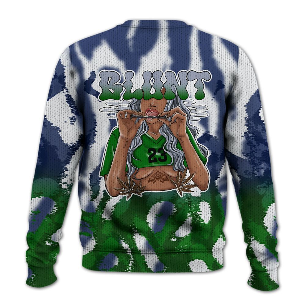 Knitted Sweater To Match Midnight Navy 13s - Bluntz Burnz