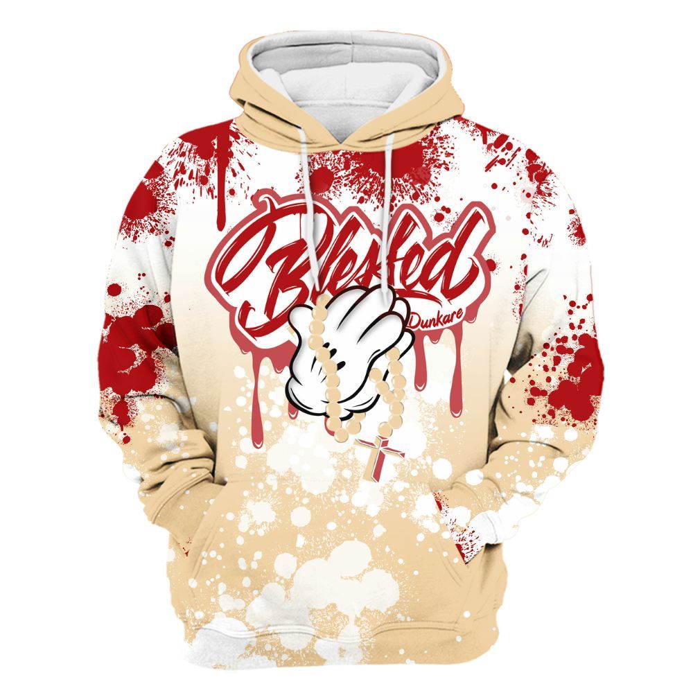 Hoodie To Match Dunk Low Strawberry Waffle - God Blessed Ink Drip All Over Print