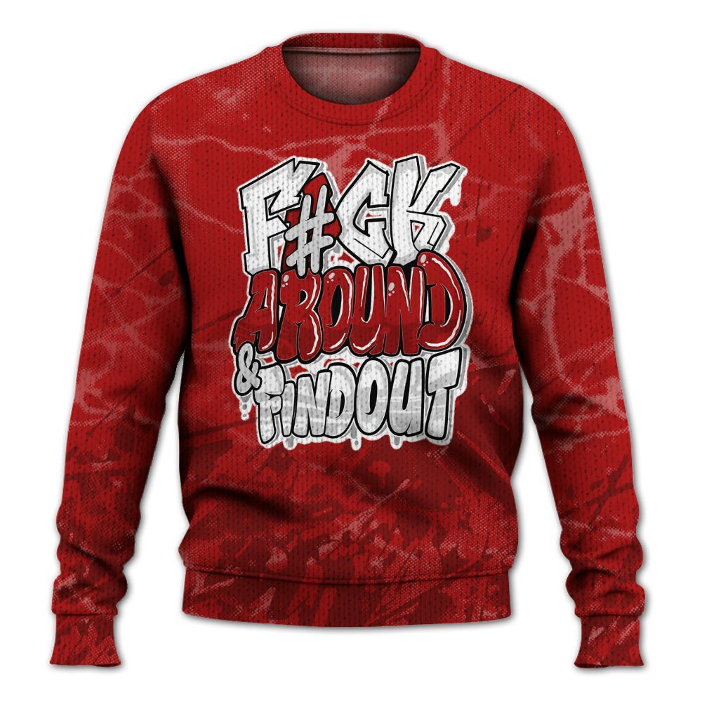 Knitted Sweater To Match Red Taxi 12s - F Around Find Out Graphic Profound