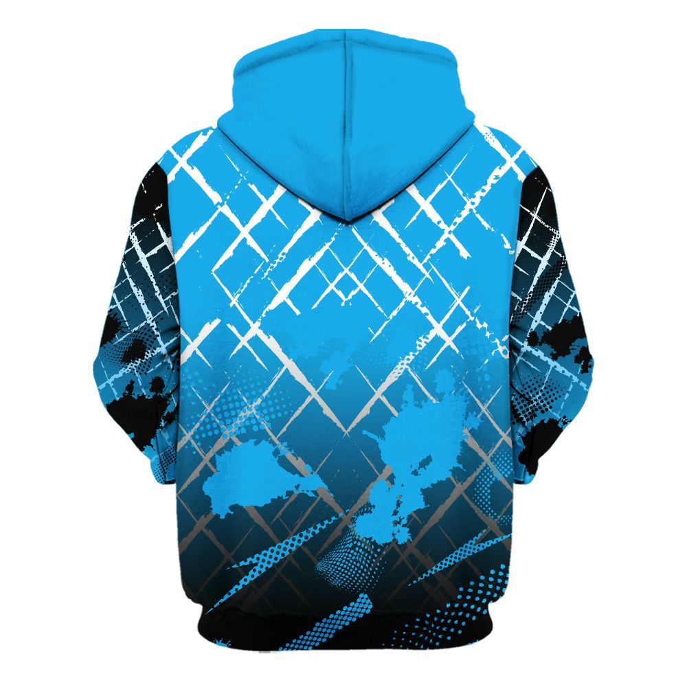 Hoodie To Match Black University Blue 2022 13s - Halftone Stand Business Dripping All Over Print