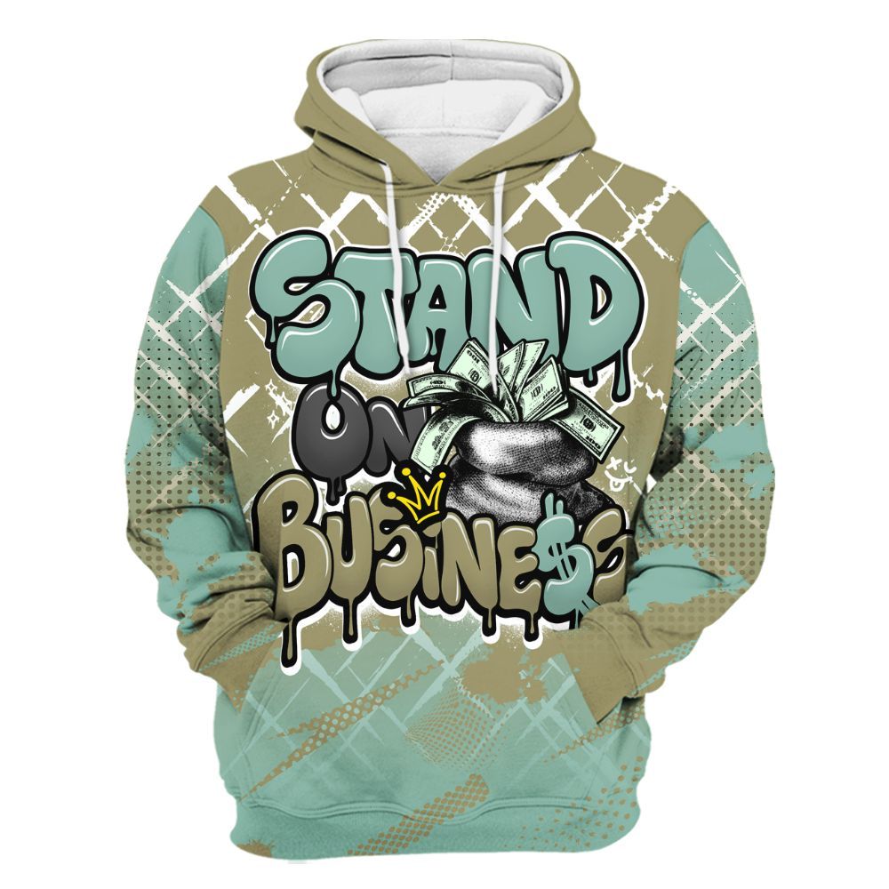 Hoodie To Match Dunk Low Suede Olive Aura - Halftone Stand Business Dripping All Over Print