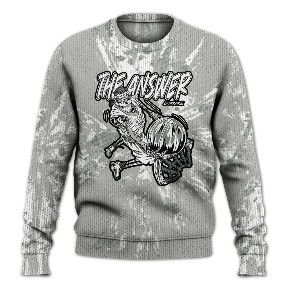 Knitted Sweater To Match Retro Wet Cement 4s - The Answer Skeleton Luxury