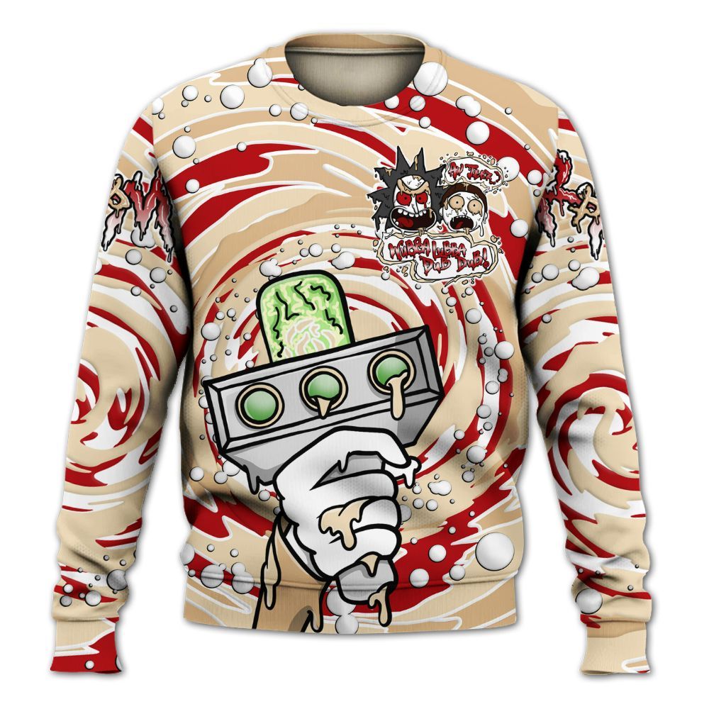 Sweatshirt To Match Dunk Low Strawberry Waffle - Wubba Rick Drip All Over Print