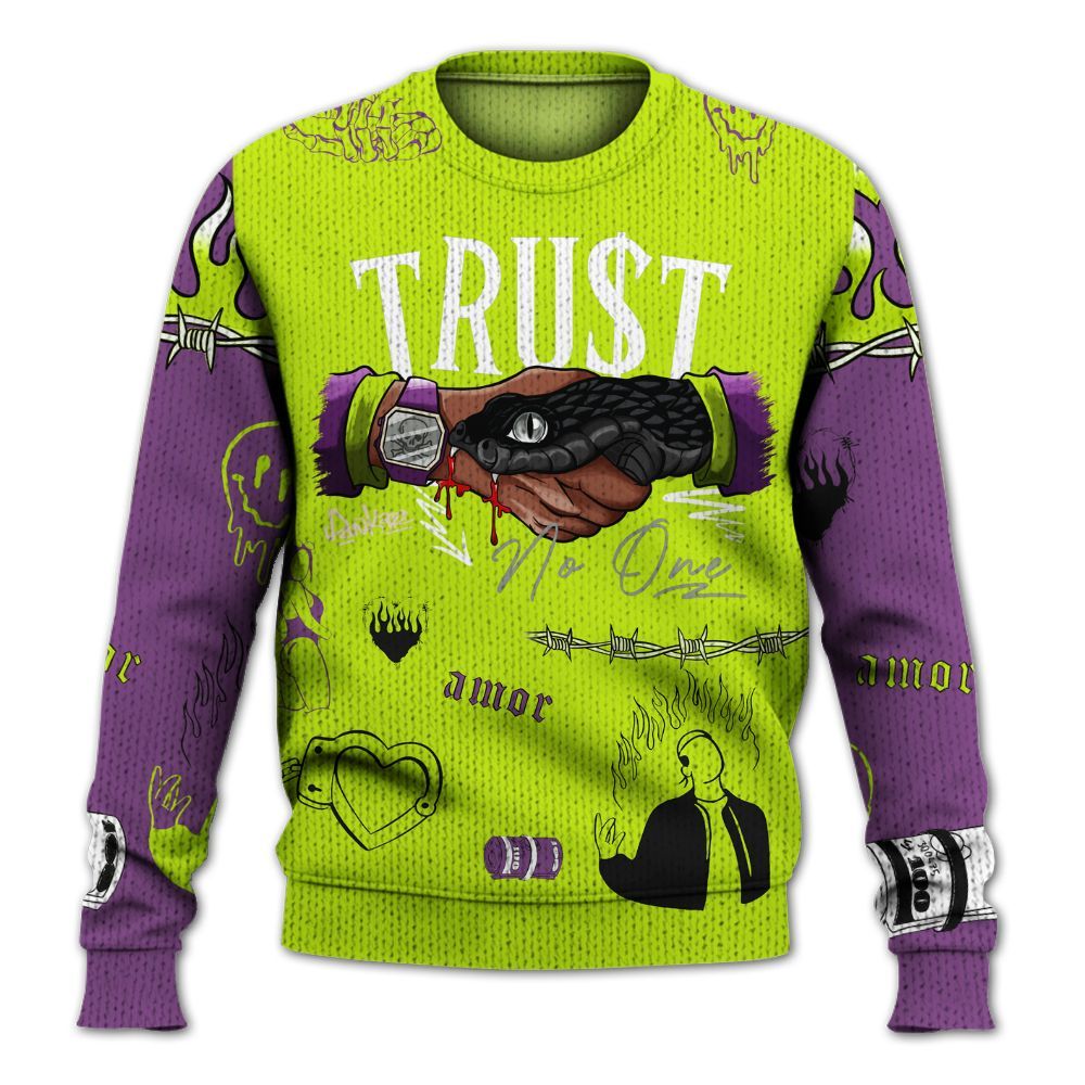 Sweater To Match GS Black Barely Volt 11s - Snake Trust No One Graphic