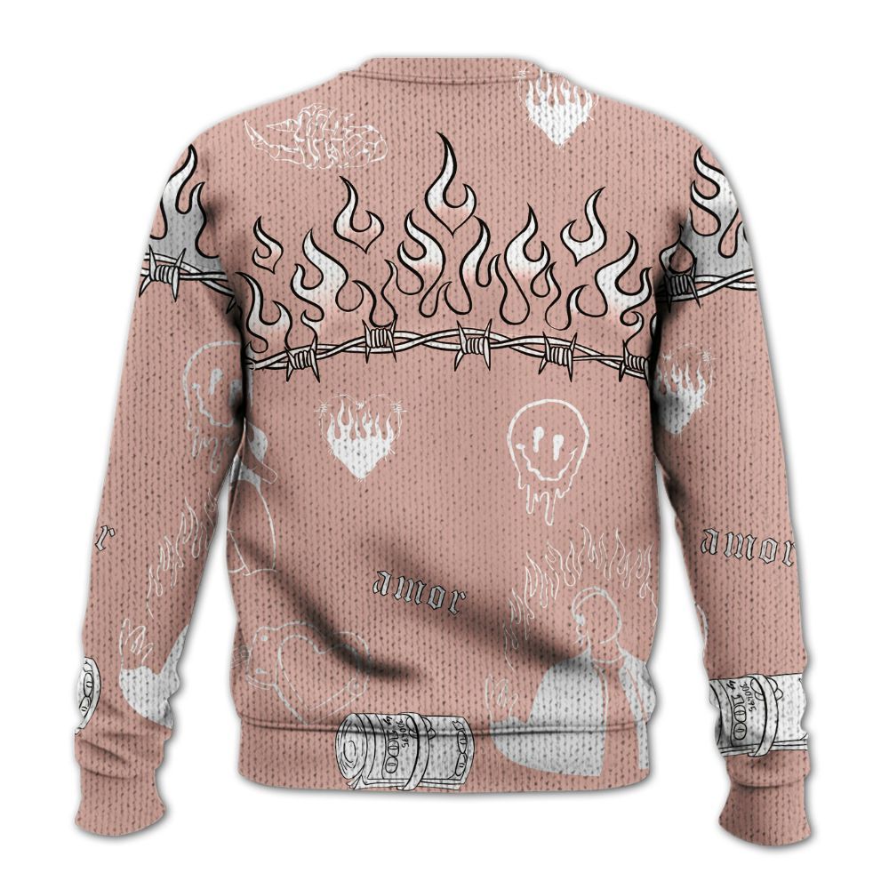 Knitted Sweater To Match Dunk Low Pink Velvet - Snake Trust No One