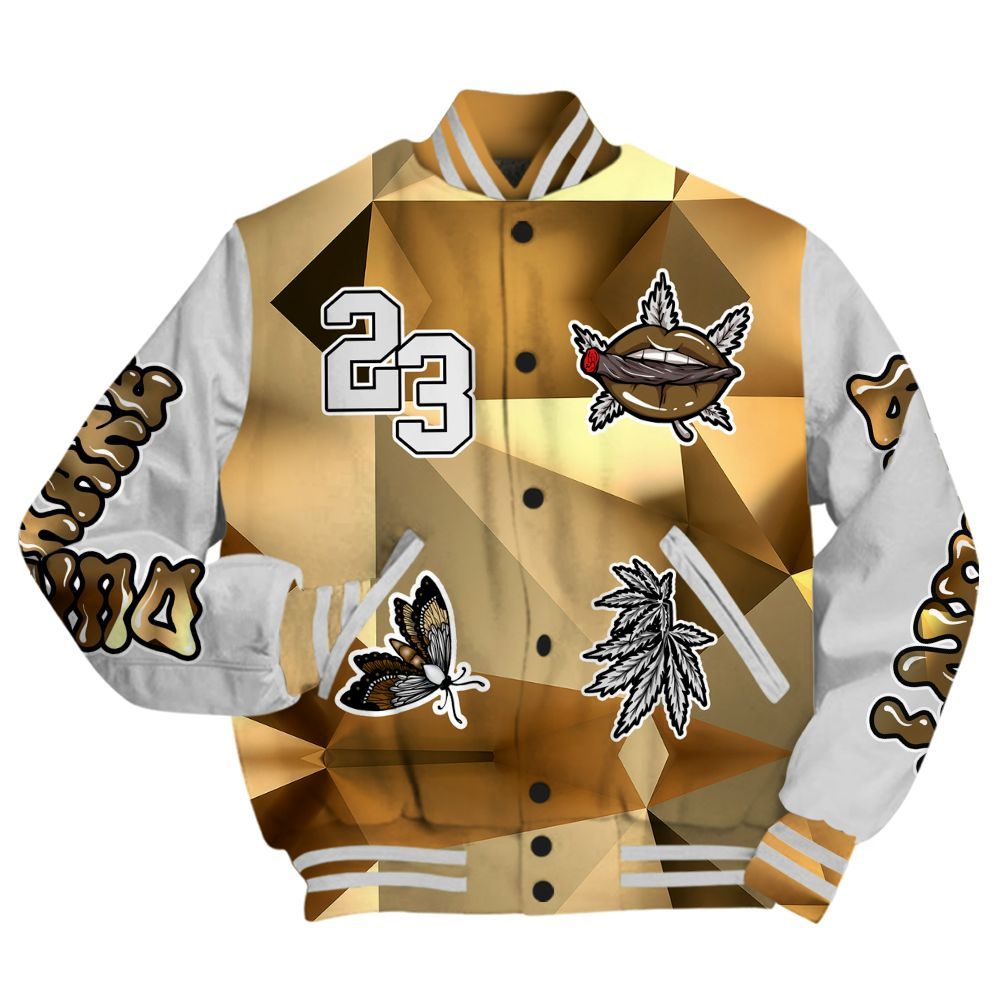 Varsity Jacket To Match NET Gold 4s - Bluntz Unique All Over Print