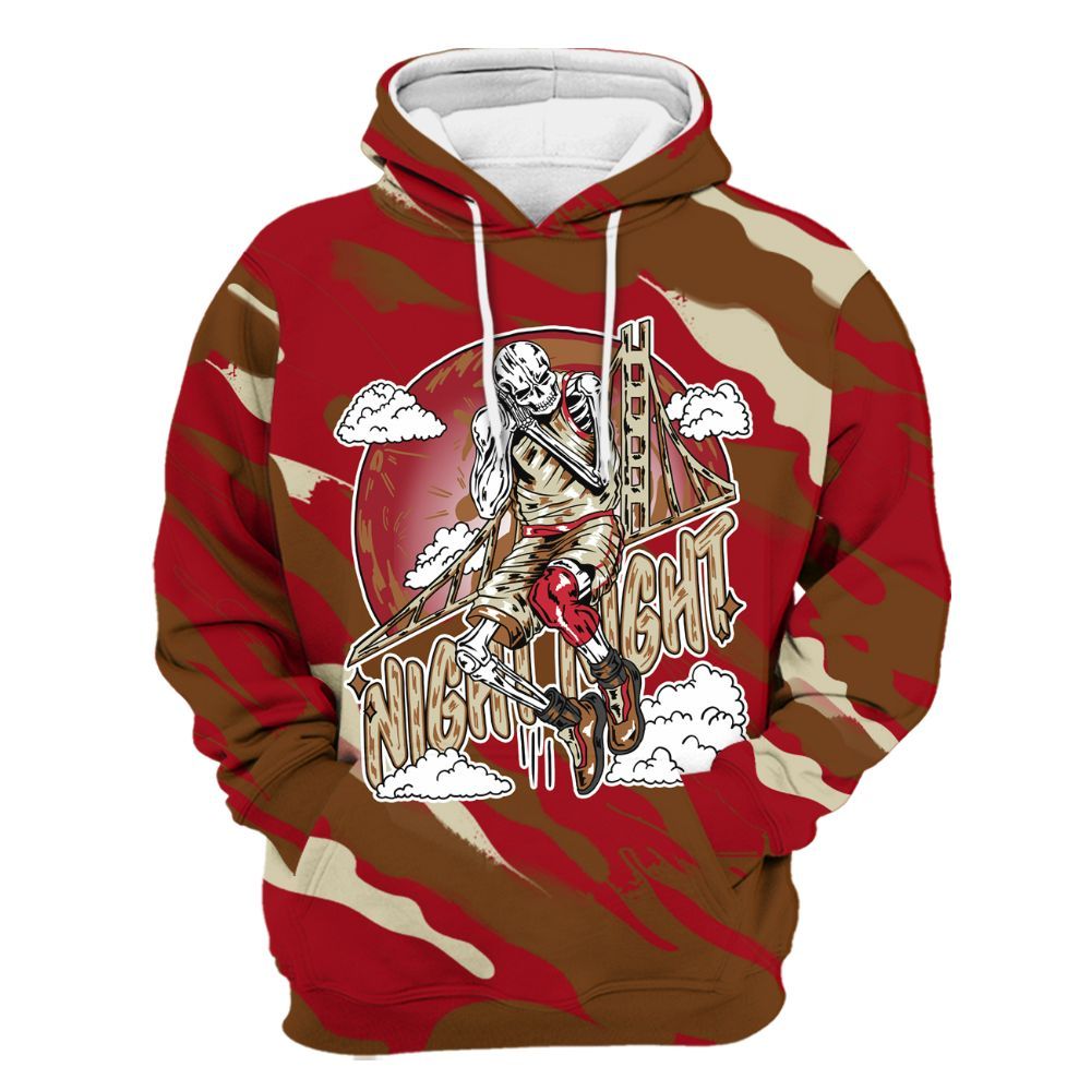 Hoodie To Match Archaeo Brown 5s - Seeya Skeleton Colored All Over Print