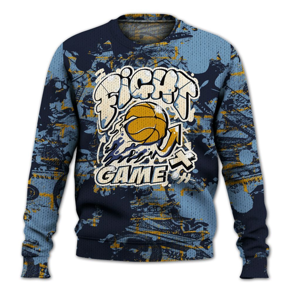 Knitted Sweater To Match High OG First In Flight 1s - Fighter Games Graphic Street Art