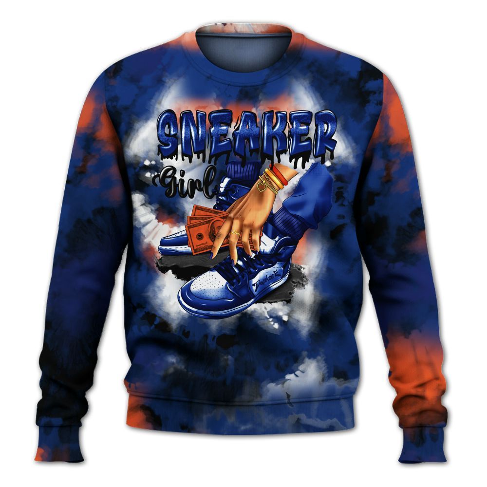 Sweatshirt To Match Suede GS League - SNEAKER Girl Money Drip Tie Dye All Over Print