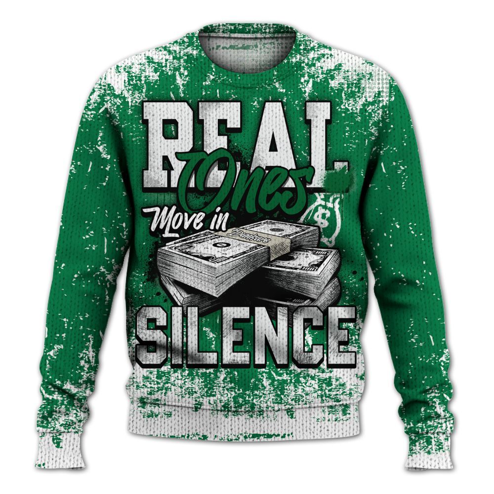 Knitted Sweater To Match Lucky Green 2s - Move In Silence Money Street Retro