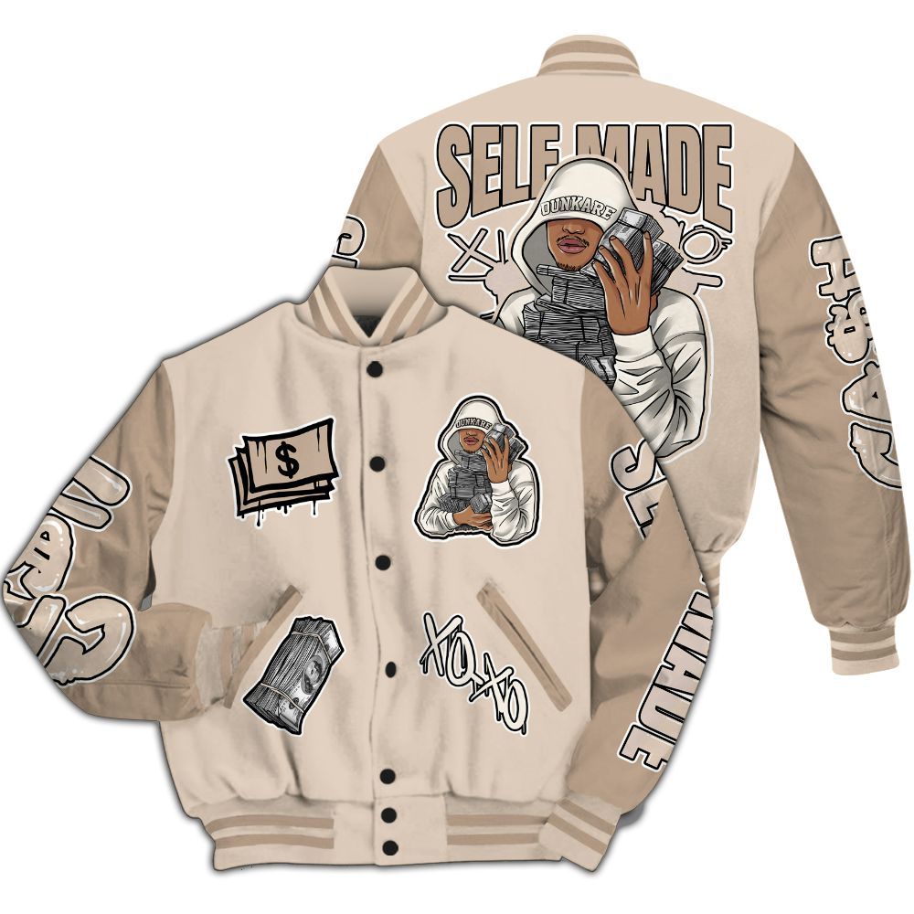 Varsity Jacket To Match Untouchable And Moments Cream - Selfmade Unique All Over Print