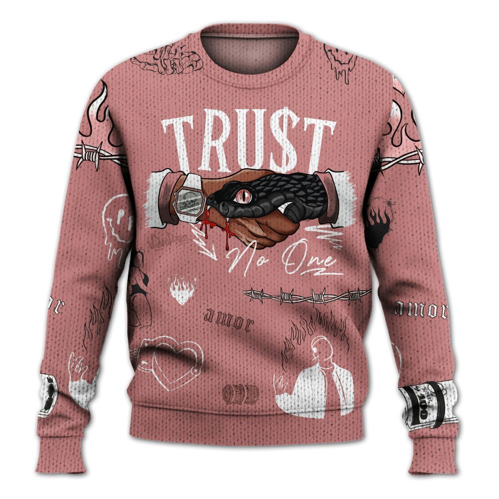 Knitted Sweater To Match Low OG Rust Pink 1s - Snake Trust No One