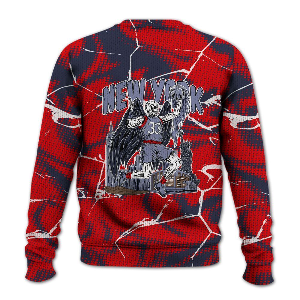 Knitted Sweater To Match Low OG Howard Bison 1s - Ewing Era Skeleton Crack