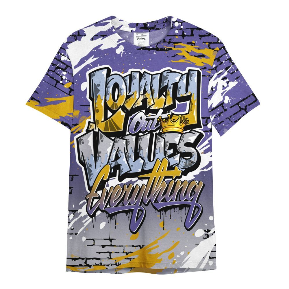 Shirt To Match Lakeshow 4s - Values Of Loyalty Drip All Over Print