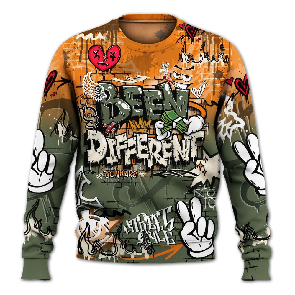 Sweatshirt To Match Retro Undefeated 4s - Been Dif2erent Drip Graffiti All Over Print