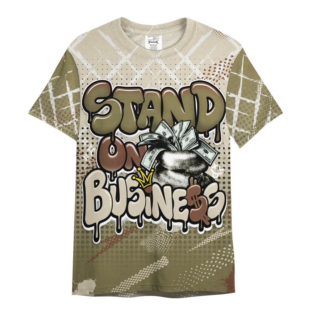 Shirt To Match Sail Neutral Olive 6s - Halftone Stand Business Dripping All Over Print