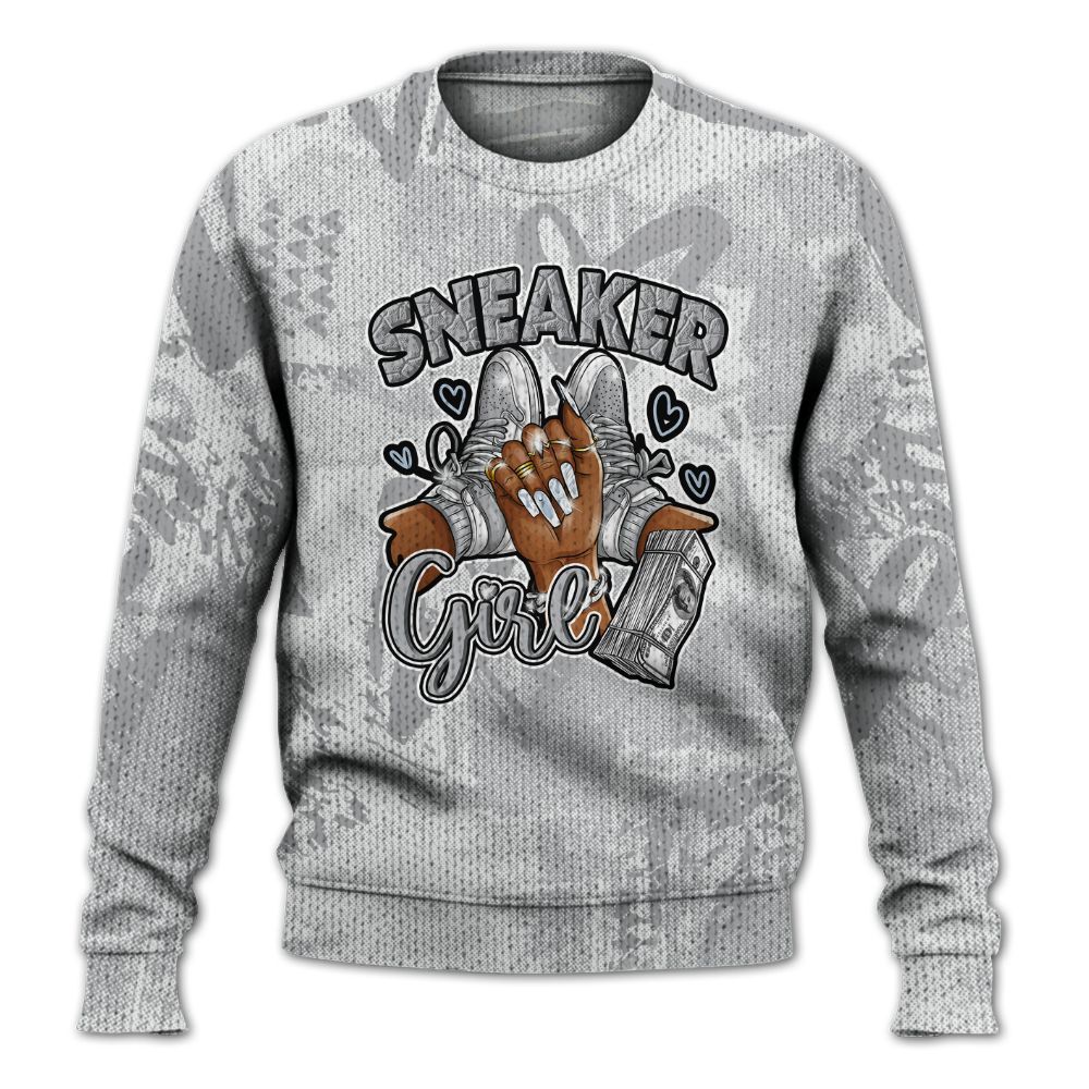Knitted Sweater To Match Low OG Wolf Grey 1s - Sneakerz Girlz Heart Grunge