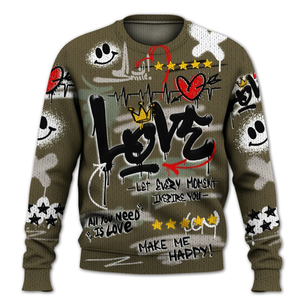 Knitted Sweater To Match Dunk Low Year Of The Snake - Happy Love Beats Graffiti Streetwear