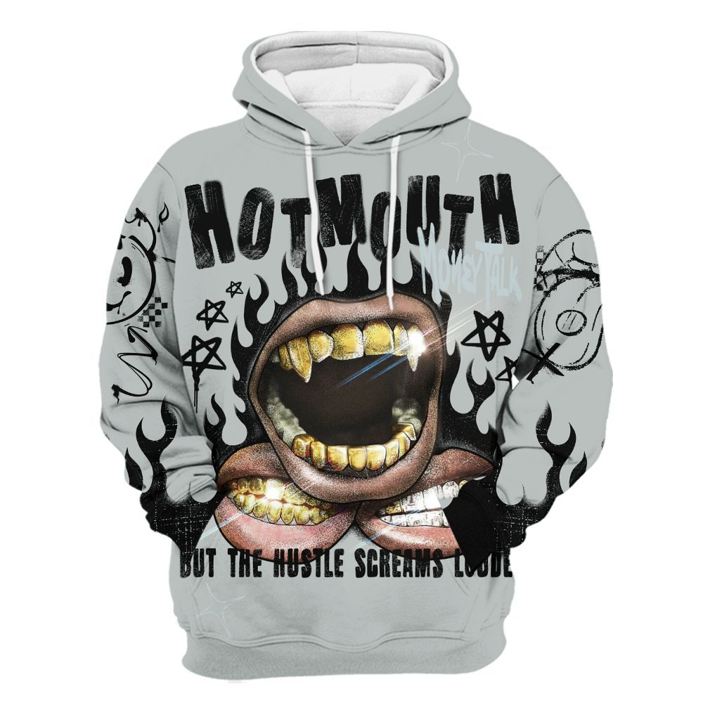 Hoodie To Match Black Wolf Grey 12s - Mouth Burning Street Style All Over Print